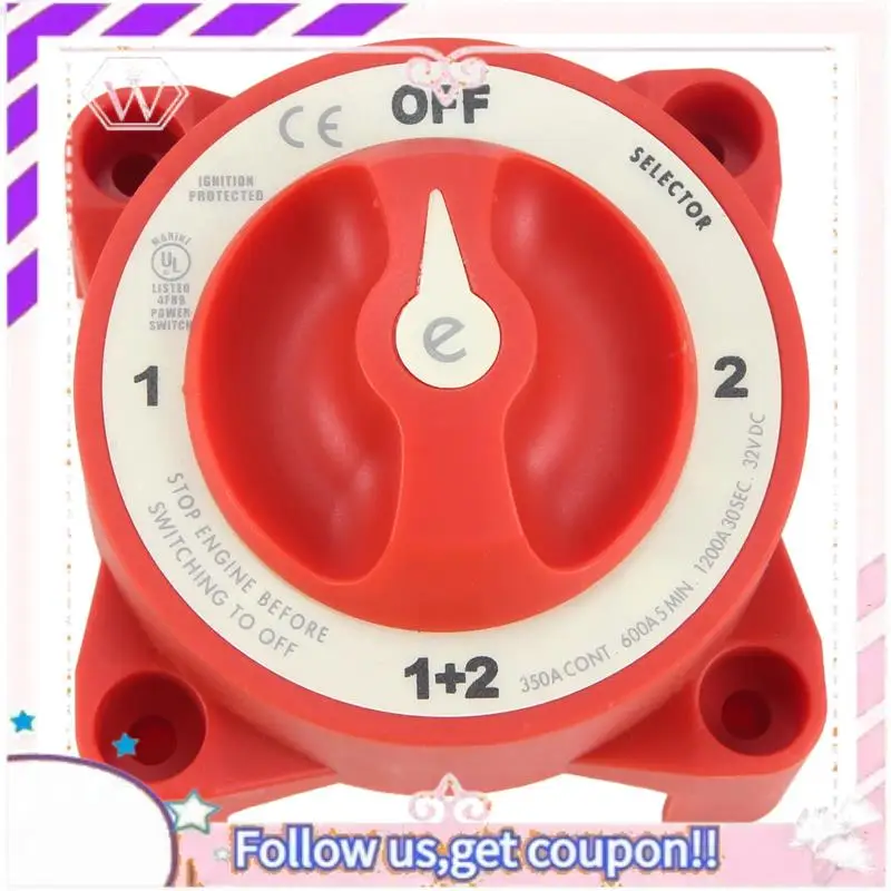 A76T-DC 32V 350A Battery Switch 4-Position Selector Marine Boat Battery Selector Switch Disconnect For Marine Boat