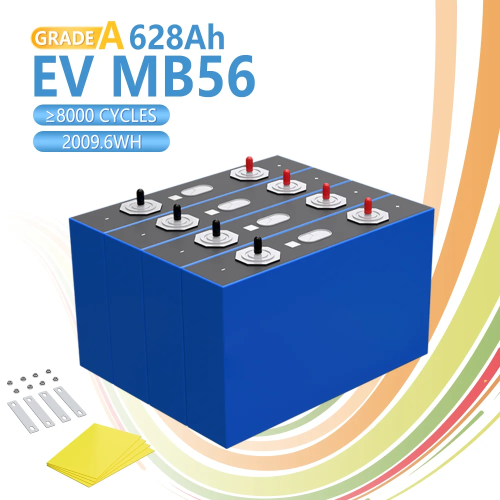 8000 Cycles MB56 LF560K 3.2V 628Ah Prismatic LiFePO4 Battery High Capacity UN38.3/CE Certified -20~60 Operating Temp