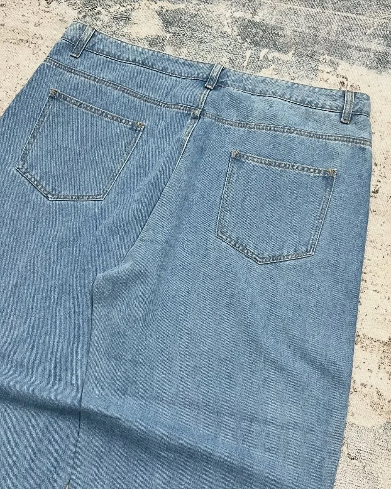 High Street Harajuku Retro Oversized Washed Jeans Women Y2K Rock Hip-hop Letter Casual Trendy Loose Straight Wide-leg Pants Men