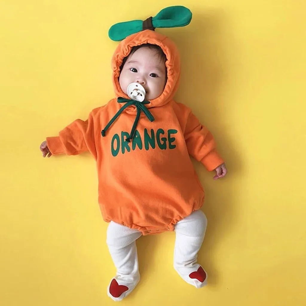 2024 Spring Toddler Boys Girls Romper Cotton Printed Letters Bowknot Hoodies Jumpsuit Drawstring Long Sleeves Baby Outfits