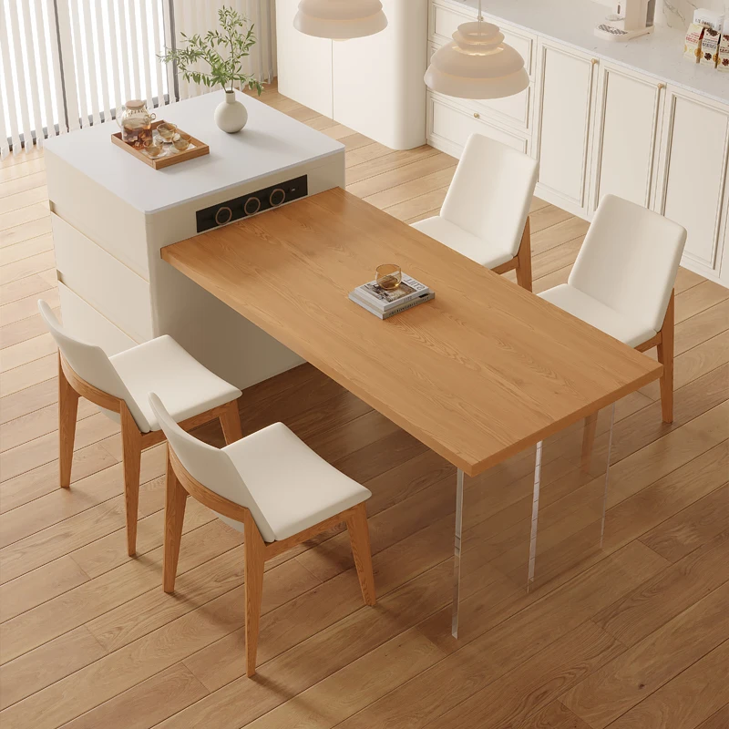 

Japanese Small Apartmen Dining Table Set 6 Chairs Extendable Modern Groceries Lslands Food Bar Mesas De Jantar Home Furniture