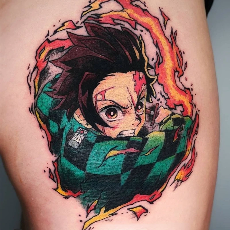 

Anime Demon Slayer Temporary Tattoos Kochou Shinobu Cartoon Kimetsu no Yaiba Waterproof Fake Tattoo Sticker Tatoo Body Sticker