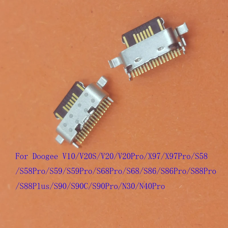 1-100Pcs Charging Connector USB Charger Plug Type C Dock For Doogee X97 S90 S90C S68 S88 S59 N30 S58 S86 N40 Pro V10 V20S V20