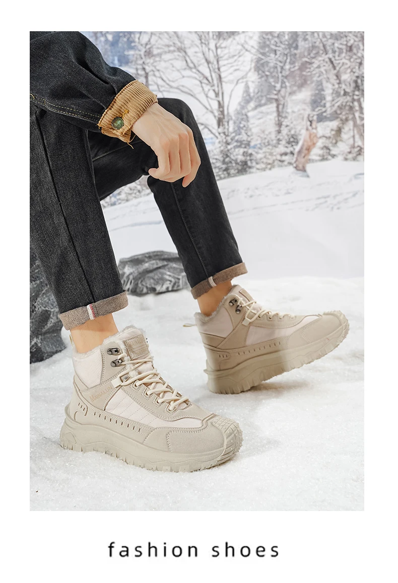Herren-Outdoor-Schuhe und -Stiefel, Herrenschuhe, geeignet für den Winter, leicht, warm, einfach anzuziehen, mit einem stilvollen Obermaterial. – Detail 14