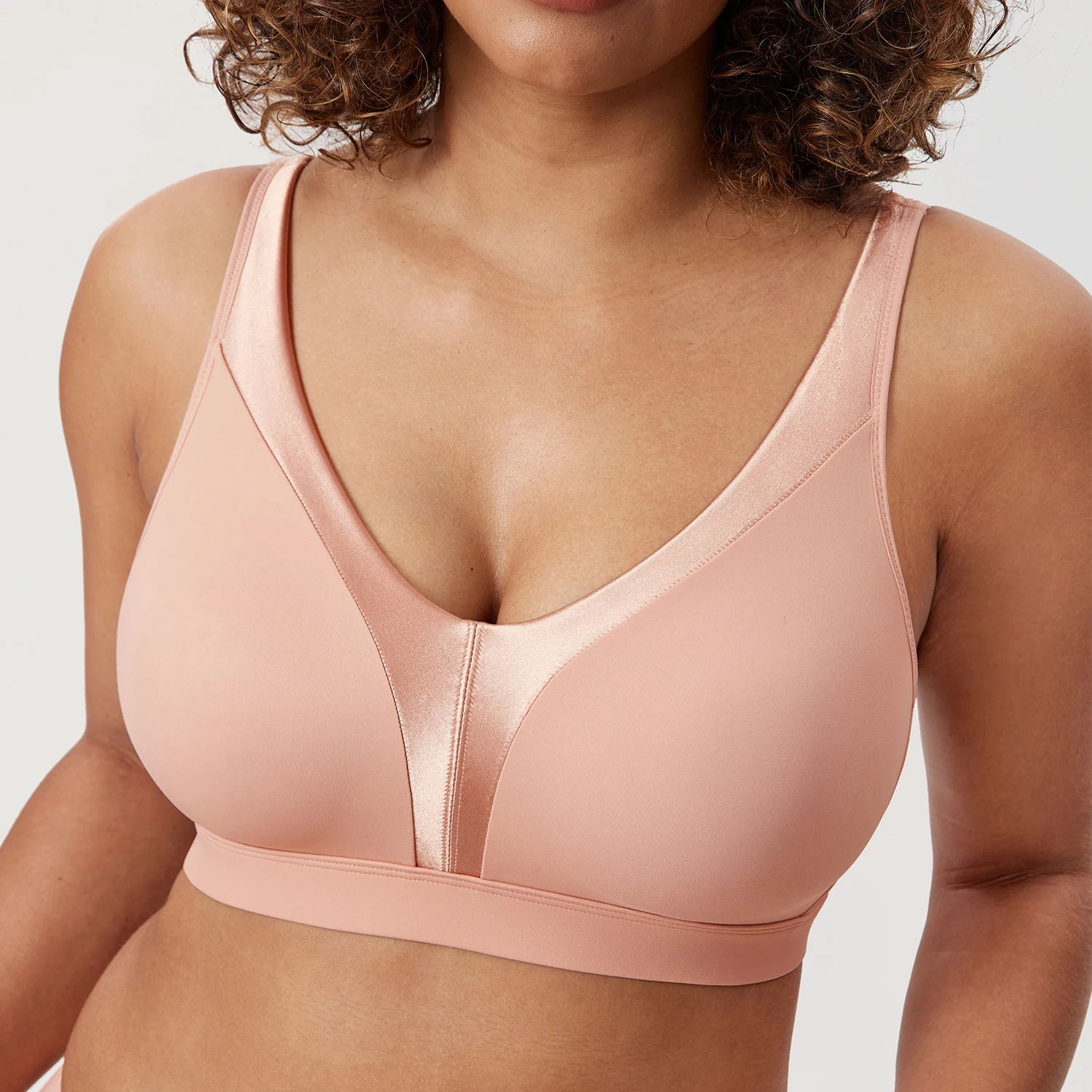 DELIMIRA Women\'s Plus Size Wireless Bra Full Coverage Smooth Unlined Support 34-48 B-G cup