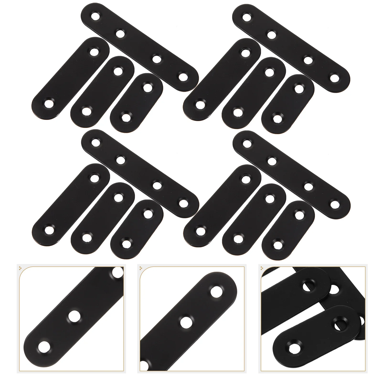 

24 Pcs Tablet Stand Small Brackets Flat Straight Braces Metal Plate Right Angle