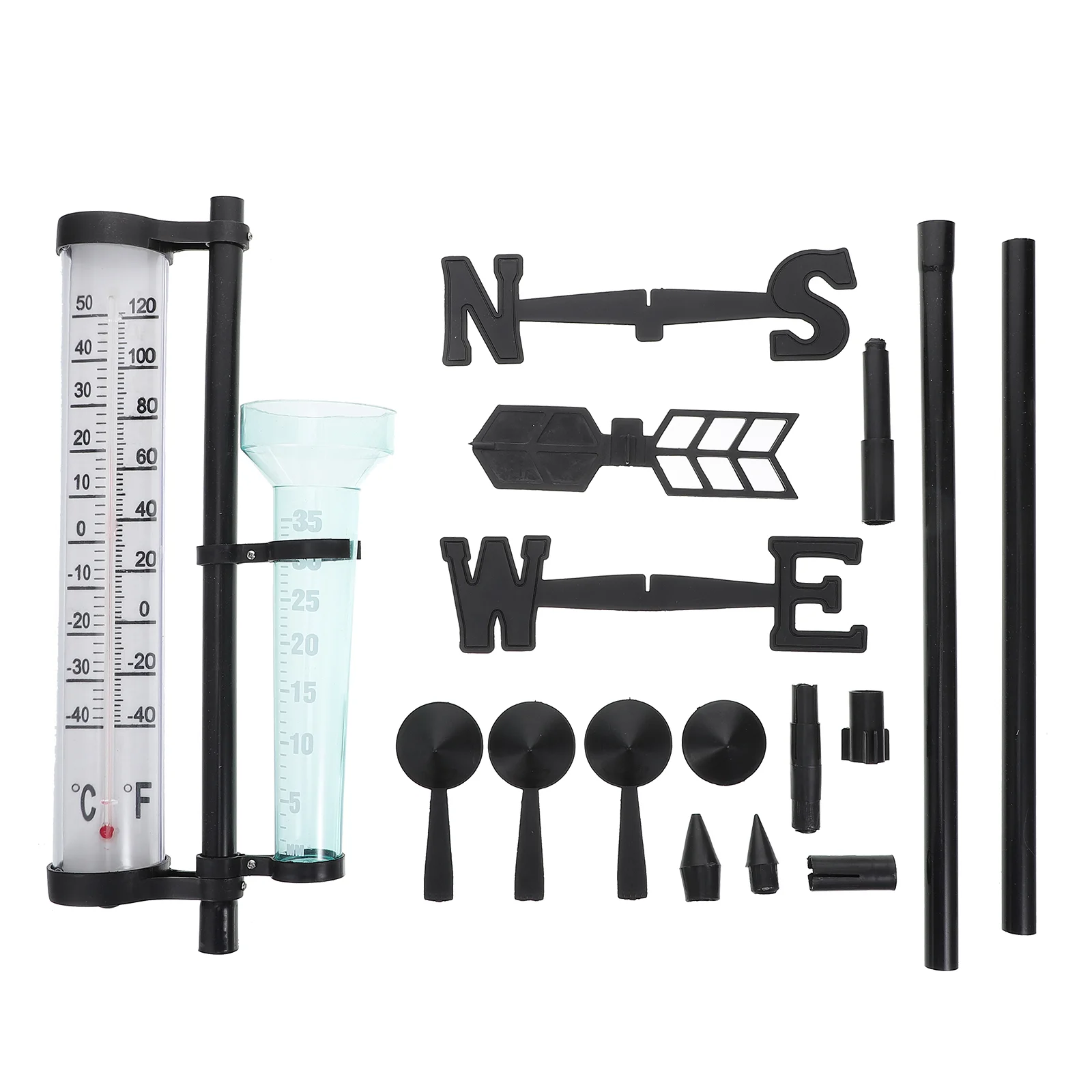 

3 In Thermometer Outdoor Multi Function Rain Gauge Wind Direction Multifunction