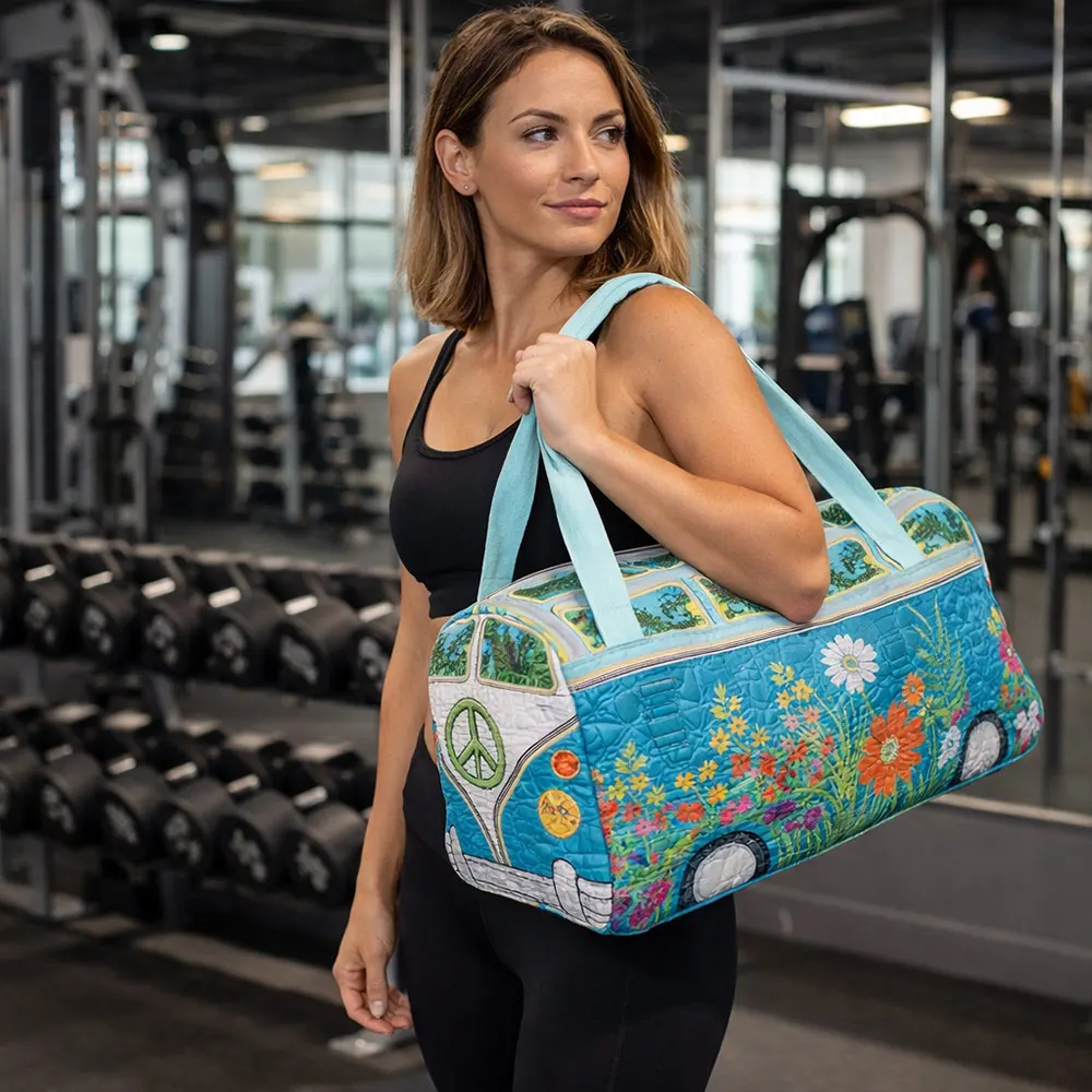 

Adjustable Strap Quilted Duffle Bag Large Capacity 3D Quilting Craft Travel Duffel Bag Tote Bags Short-distance Handbag