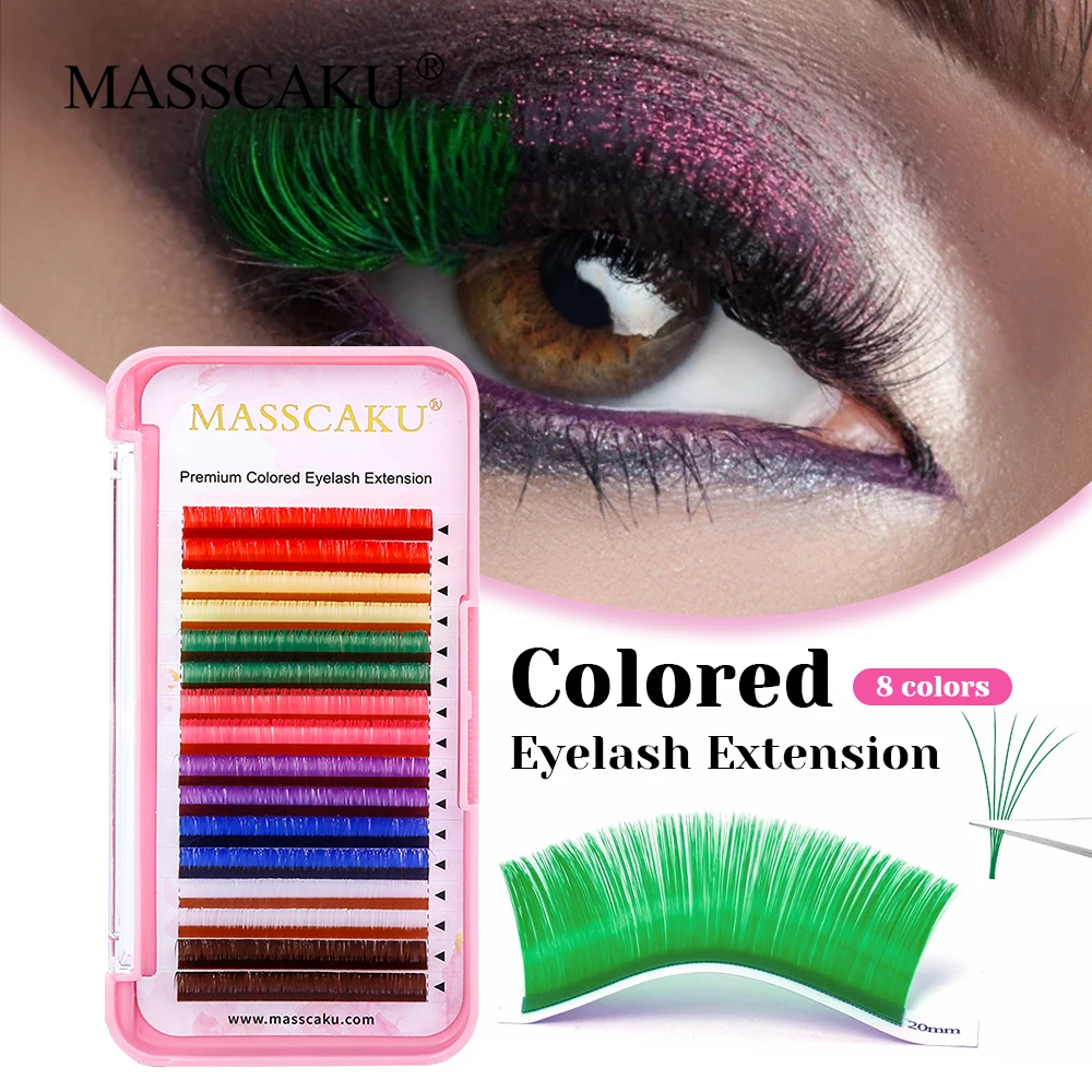 

Customized Private Logo C/D Curl 0.07mm Thickness Colored Classic Regular Lashes Handmade Mix Color Volume Eyelashes by MASSCAKU