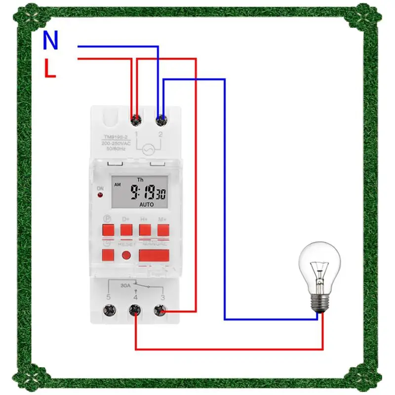 24-Hour Delivery 8X SINOTIMER TM919B 220V 30A Programmable Digital Timer Switch DIN Automatic Cycle Timing Controller For Lights