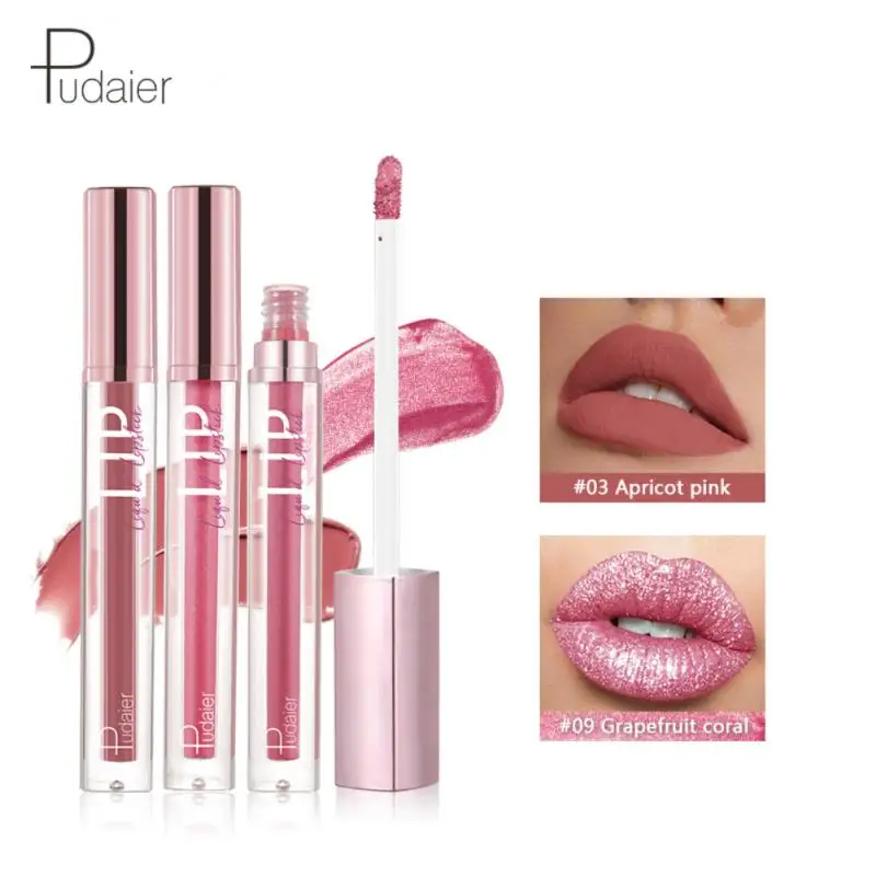 Lip Glaze Hidratante Cosméticos, Mist Texture, Matte Glitter, Lip Gloss, Batom Líquido, Maquiagem, 12 Cores, 1 a 4Pcs