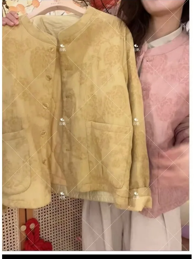 

Аутентичный ретро воротник с одной вышивкой, хлопково-льняной тюрем, повседневная хлопковая верхняя одежда, настоящее предложение, зимнее новое поступление