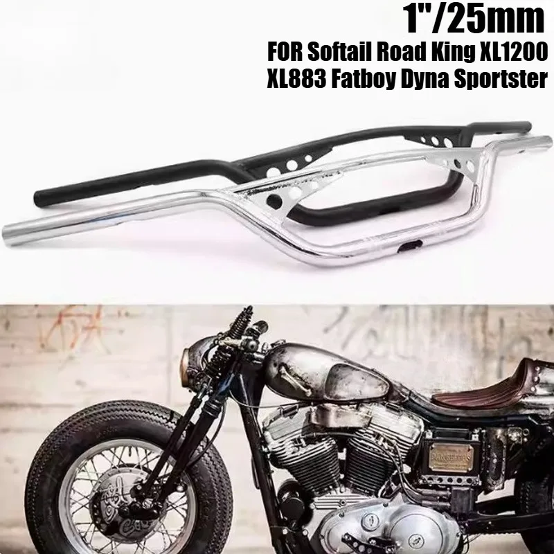 

Ретро мотоциклетный руль 1 дюйм, 25 мм, уличные велосипедные ручки, аксессуары для Softail Road King XL1200 XL883 Fatboy Dyna Sportster