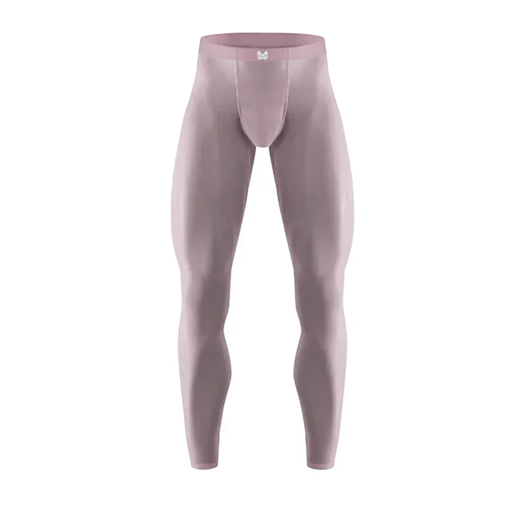 Nuevos pantalones de Yoga con Base de compresión de seda de hielo para hombre, pantalones deportivos para gimnasio, mallas para entrenamiento