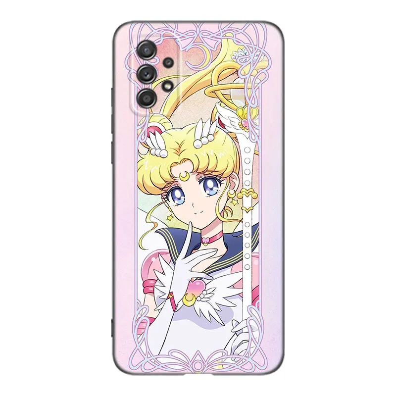 Cute S-Sailor Moon Phone Case For Samsung A13 A22 A24 A32 4G A23 A25 A34 A35 A52S A53 A54 A55 A73 5G A12 A14 A15 A31 A33 A50 A51