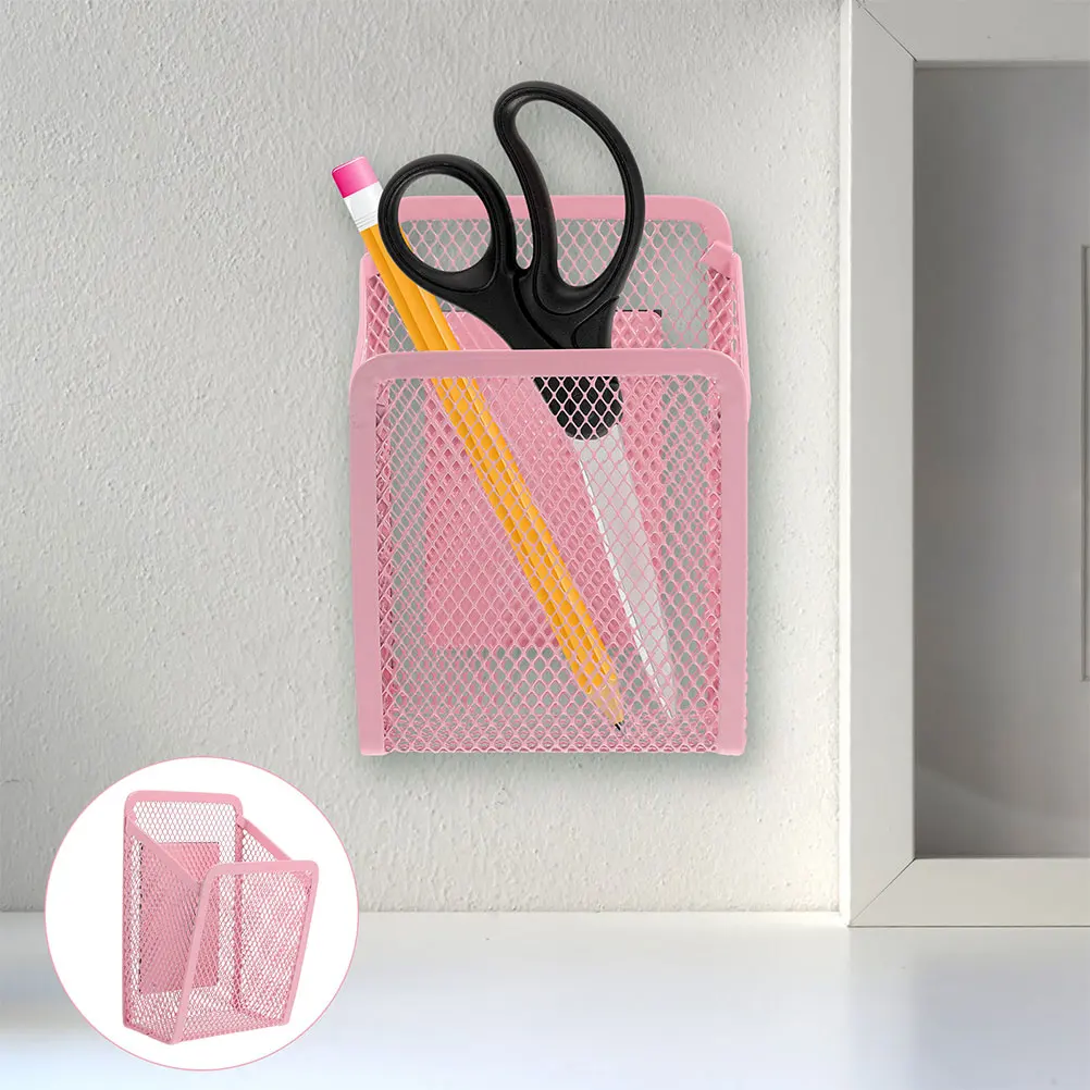 

2 Pcs Magnetic Storage Basket Pen Holder Boxes Desk Organizer Tray Iron Dry Erase Marker Rack