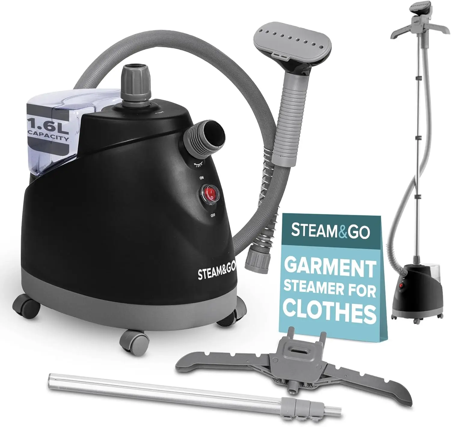 

Steam & Go - The Rival Handheld Steamer - Upright Fabric Steamer for Clothes, Garments, Curtains, Bedding &amp