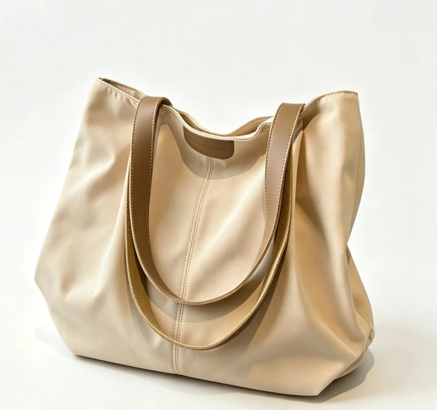 Ladies Large Nylon Tote Bag Lightweight Shoulder Handbag Waterproof Casual Bag For Commute School Travel