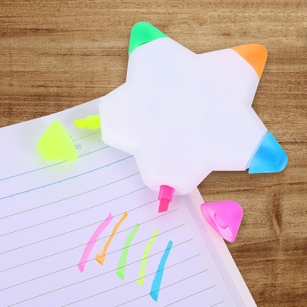 

3pcs Multicolor Highlighter Pens Plastic Star Shaped Markers for School Work Art Supplies Graffiti Books Colored Easy