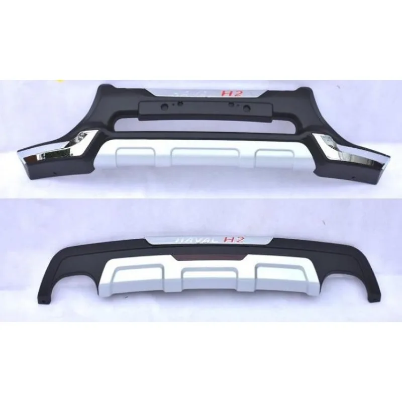 High quality plastic ABS Chrome Front&rear Bumpers Skid Protector Molding 2pcs For Haval H2 2014 - 2019  (front + back)