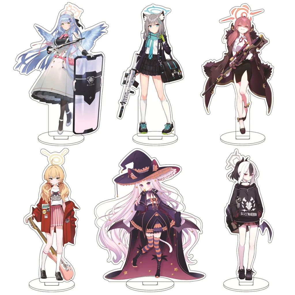 Figura acrílica de 16CM del anime Blue Archive, Sorasaki Hina, Rikuhachima Aru, Onikata Kayoko, con base, adornos, regalos de Navidad
