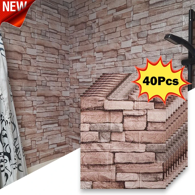 40 Stuks 38.5X35 cm Imitatie Baksteen Behang zelfklevende Waterdichte vochtbestendige Woonkamer Slaapkamer Wanddecoratie