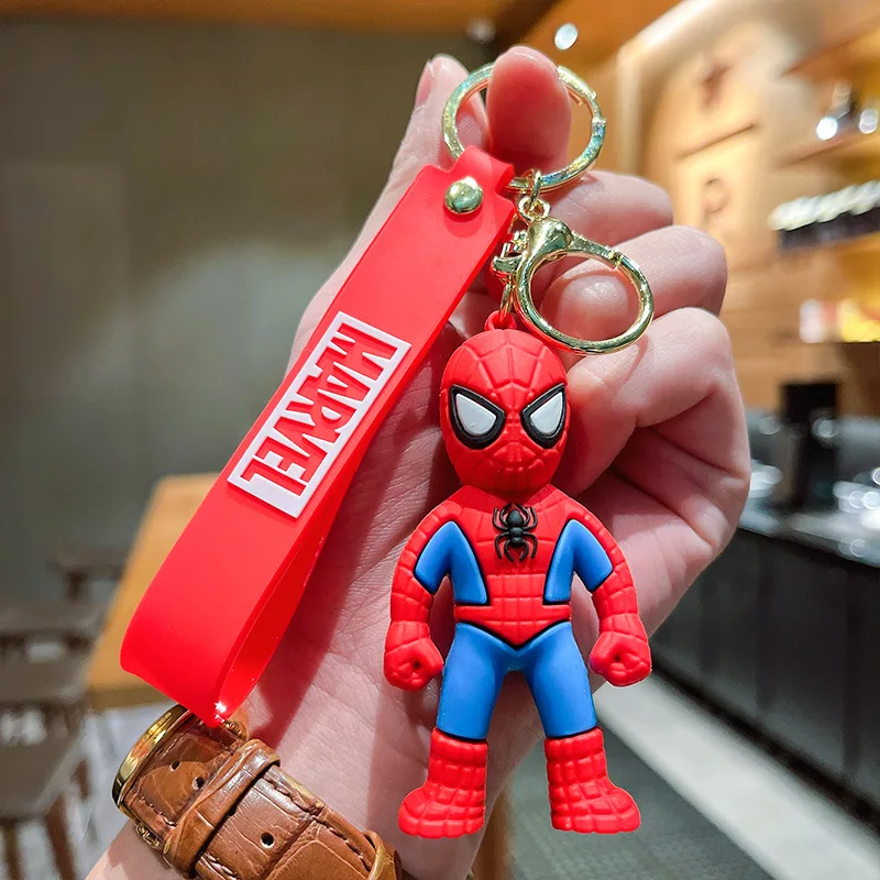 Cartoon Avengers Spider Man Keychain Marvel Movie Cartoon Captain America Hulk Car Key Ring Pendant Marvel Gifts Toys for Boys