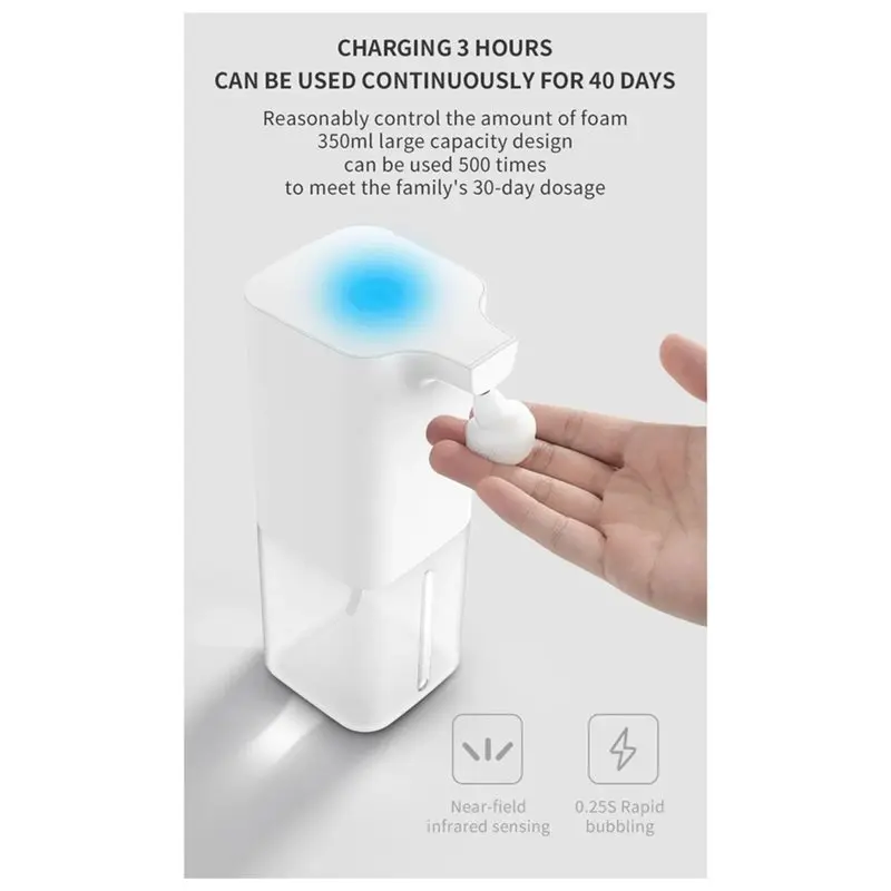 A36T-Automatic Touchless Foaming Soap Dispenser Induction Hand Washer Washing Machine Smart Design For Home For Hotel Bathroom