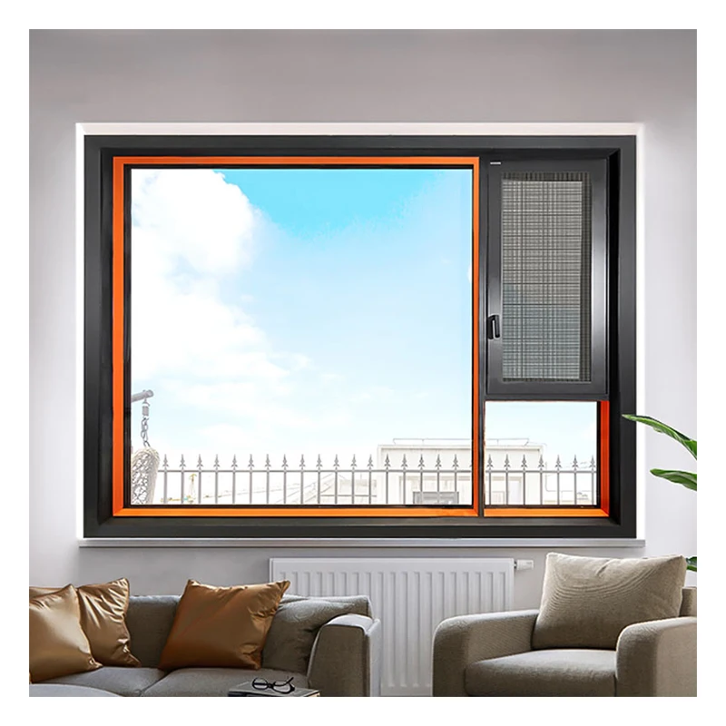 الولايات المتحدة الأمريكية نمط إعصار تأثير الزجاج المقسى نوافذ وأبواب زجاجية مزدوجة نافذة بابية من الألومنيوم #4