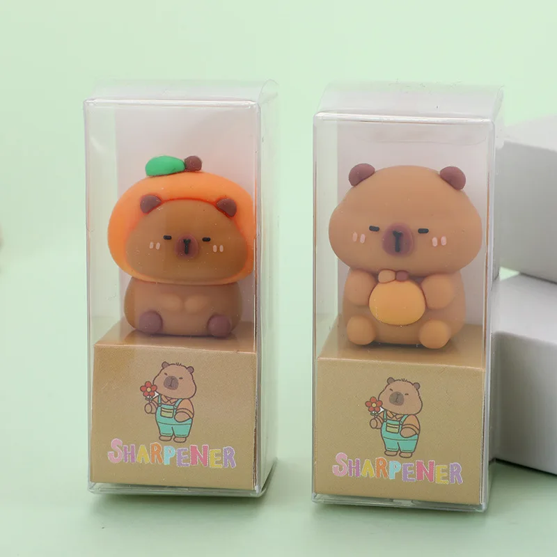 4/2 Pieces of Randomly Assorted Styles, Capybara Pencil Sharpener, Soft and Cute Capybara Design, Desktop Decoration and Gift, Halloween and Christmas Gifts