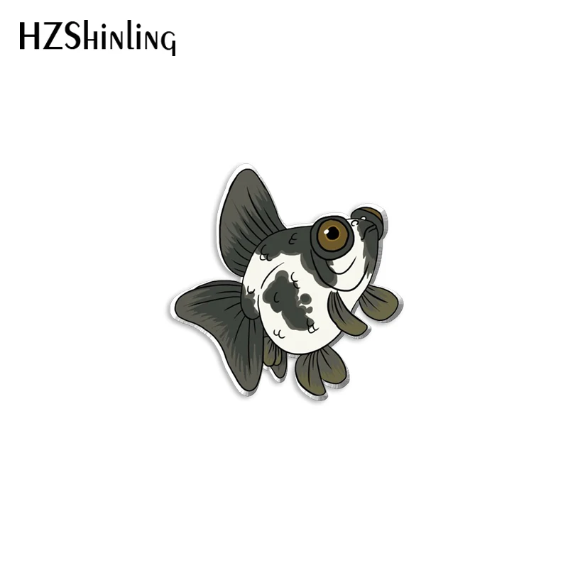 2023 New Goldfish Acrylic Lapel Pin Cute Fish Art Epoxy Butterfly Clasp Pin Handmade Butterfly Brooch