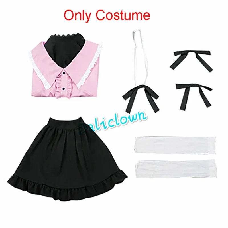 Perruque Anime de Vampire, Accessoires Cosplay, Robe Kawaii Rose Trempé, Uniforme d'Halloween pour Bol