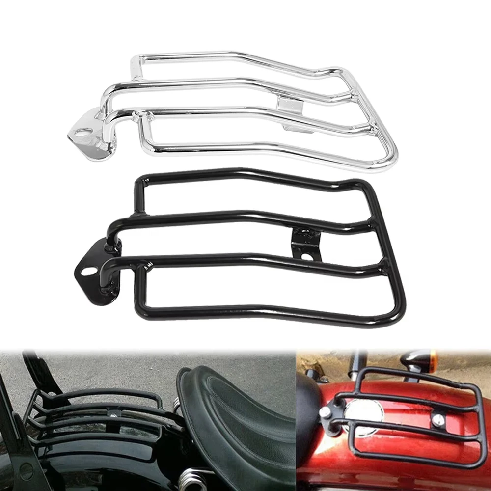 

For Harley Sportster Iron XL883 XL1200 2004 2021 Motorcycle Rear Solo Seat Luggage Rack Backrest Cargo Carrier Mount Shelf