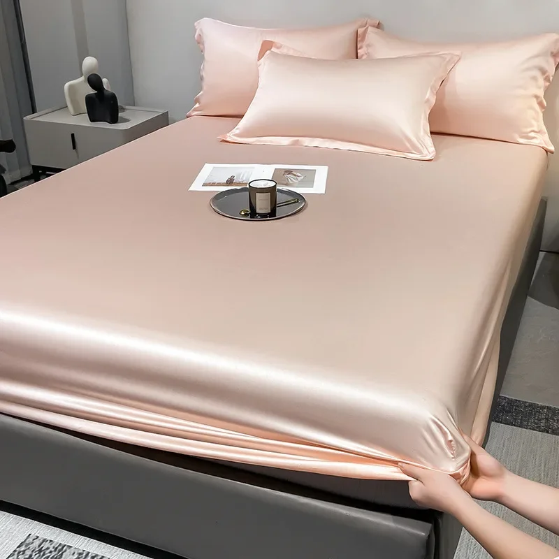 Heavenly Silk Bed Sheet Hotel Luxury Silky 1pcs King Queen Size Luxury Bedspread Soft Solid Color Flat Sheet Polyester Bed Sheet