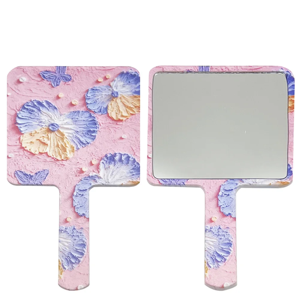 مرآة مكياج محمولة على شكل زهرة للنساء والفتيات، مرايا صغيرة للوجه، أدوات تجميل على الطاولة #1