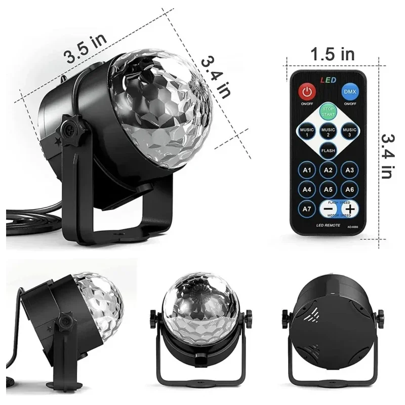 Kleurrijke Stroboscooplamp Geactiveerd Podium Met Afstandsbediening Disco Ballenlampen Voor Thuiskamerfeestjes Kinderen Verjaardag Trouwbar