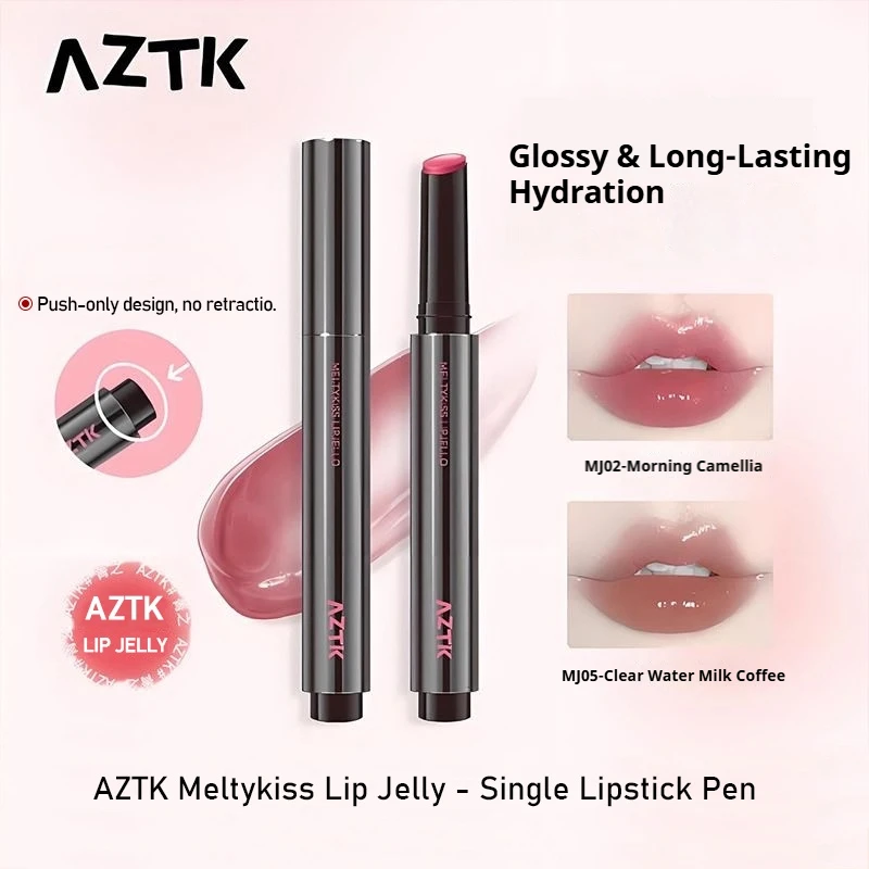 AZTK Mirror Gloss Lip Jelly Stick Glass Glow Moisturizing Long Lasting Waterproof Hydrating Water Light Solid Lip Gloss Pen