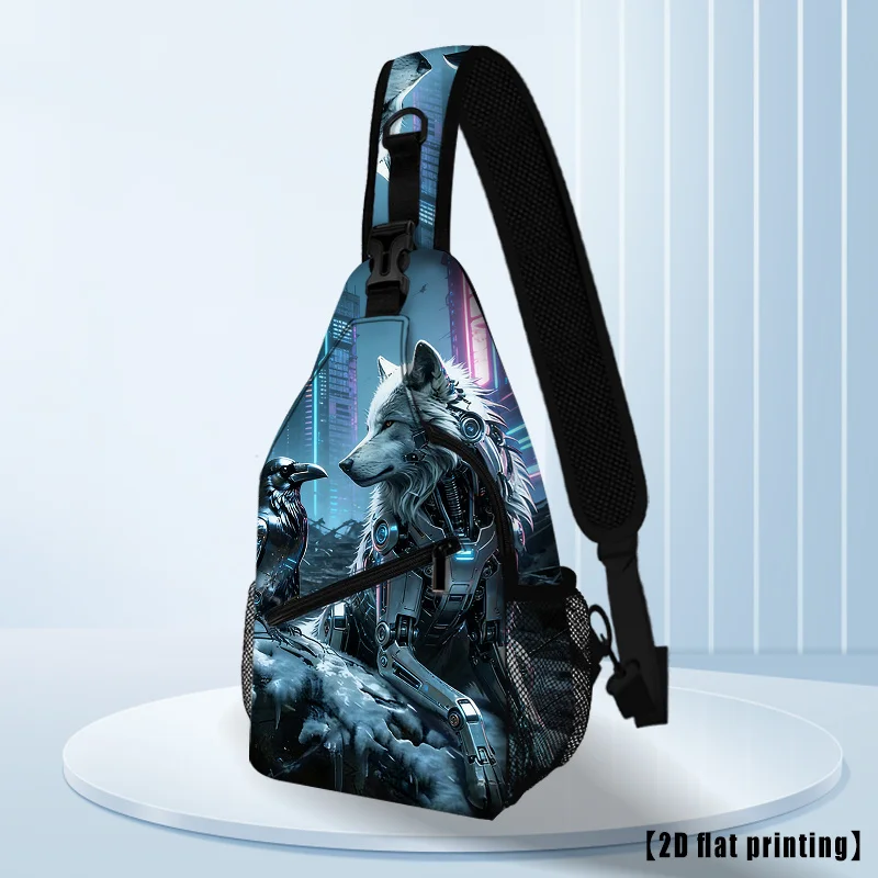White Wolf and Crow This New Women's Printed Chest Bag/crossbody Bag Is Lightweight and Versatile
