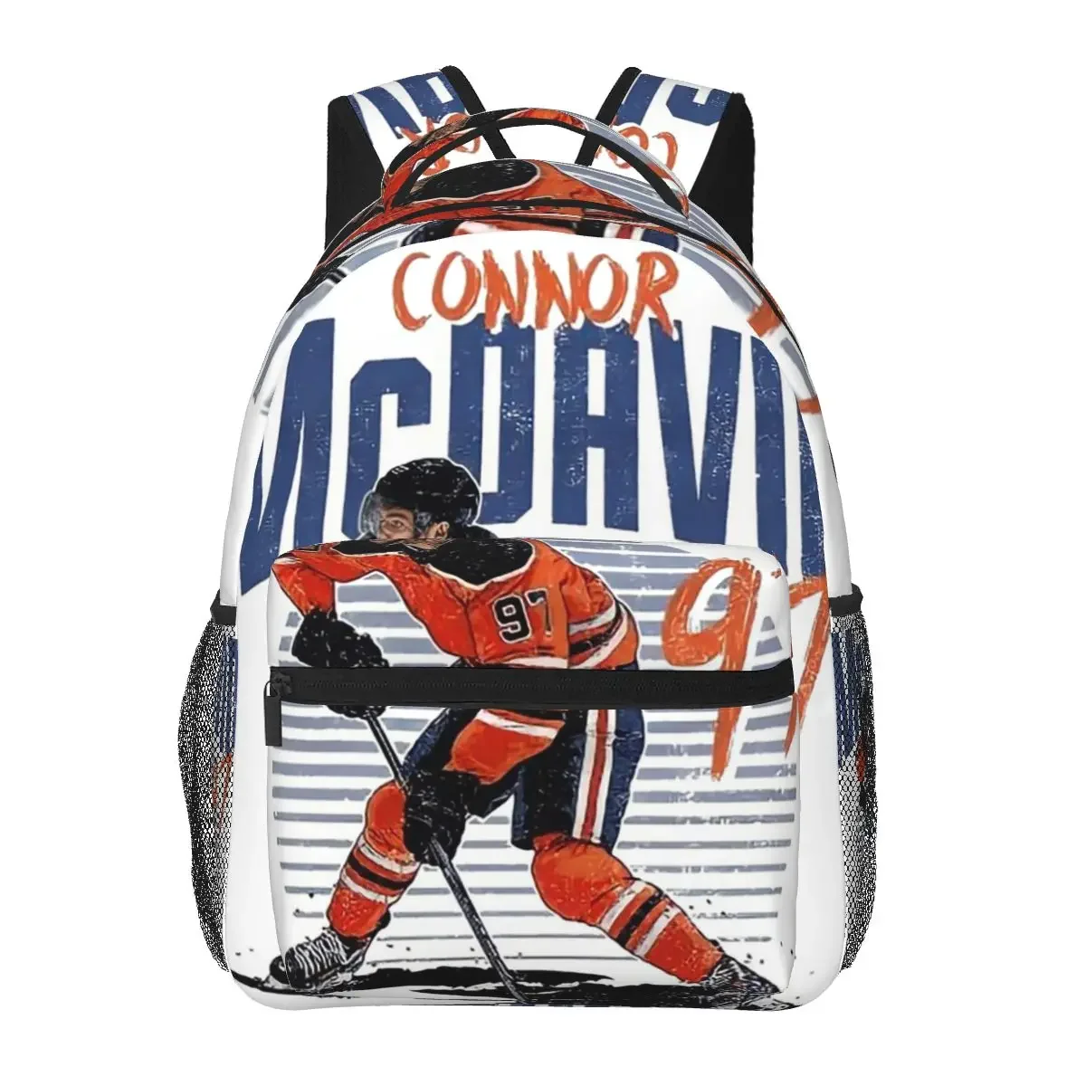 Connor McDavid 97 For Edmonton Oilers Fans Backpacks Boys Girls Bookbag Students School Bags Cartoon Kids Rucksack Shoulder Bag