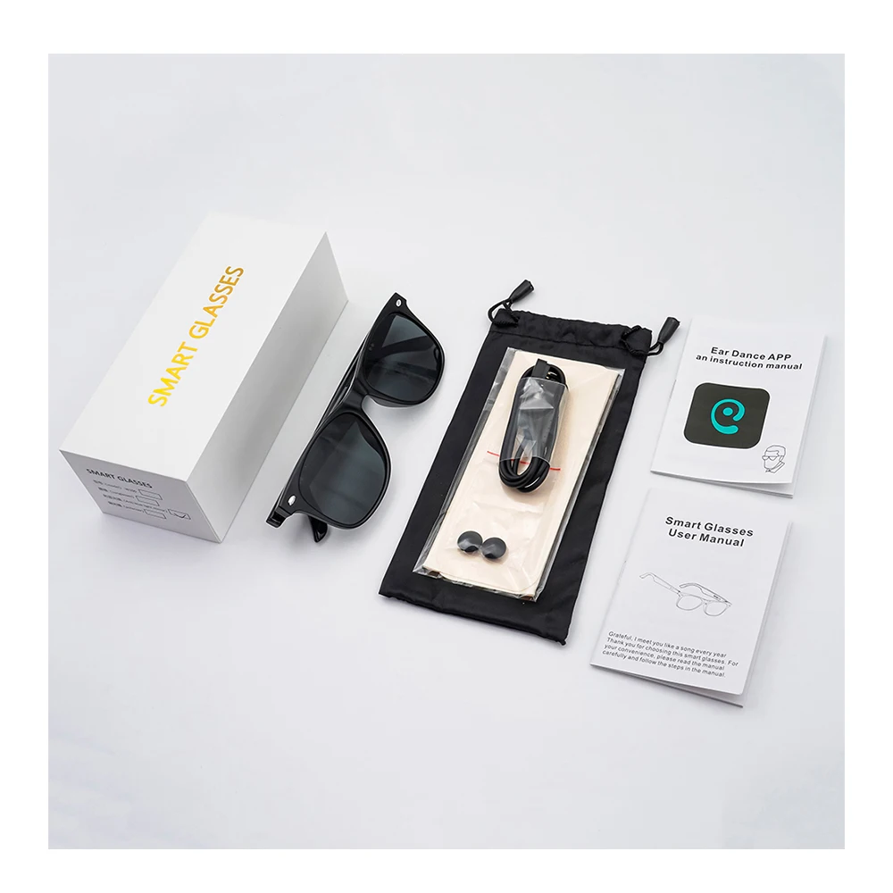 

W100 Smart Wearable Headset with AI Hand Free Calling Sunglasses 100+ Translation BT Audio Glasses Music Smart Glasses