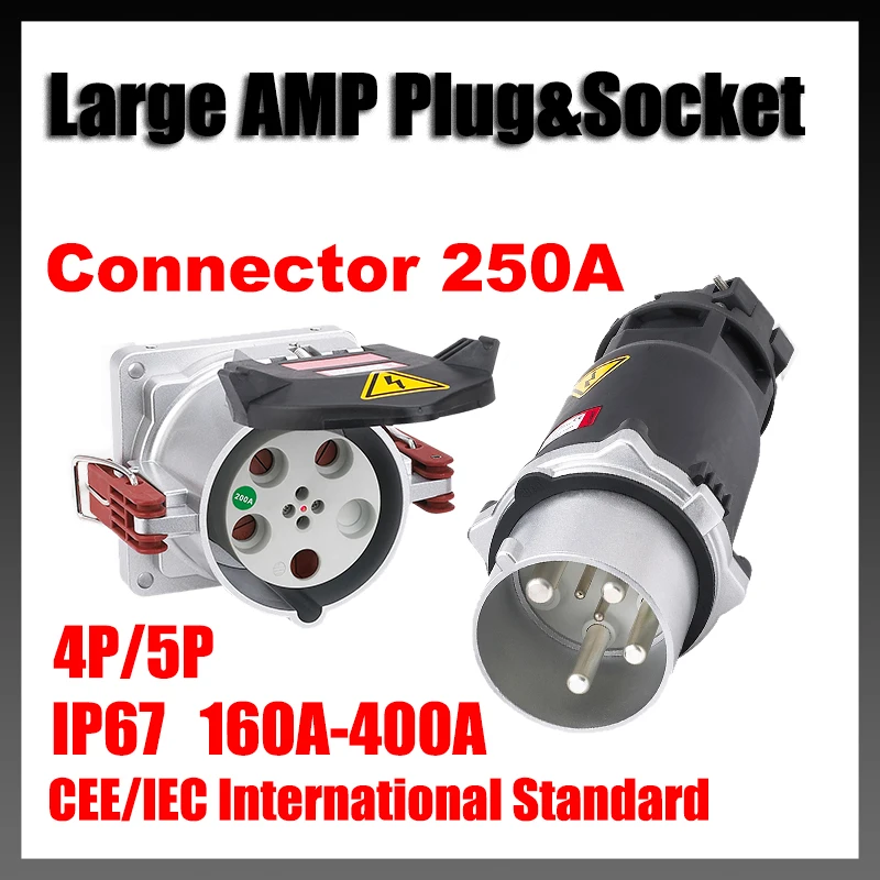 

IP67 Power Waterproof Explosion-proof Connector 250A 4P 5P 380V 690V CEE IEC International Standard AMP Plug Serve for Port