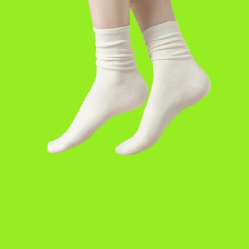 

5/10 Pairs Knitted Loose Long Soft Solid Color Crew Casual Black White Breathable High Quality Sock Medium Tube Set Cotton Socks