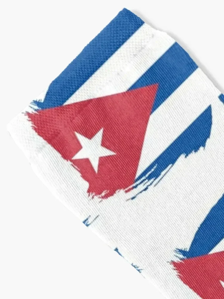 Cuba Flag Painted Socks Rugby japanese fashion bright garter man Women Socks Men's