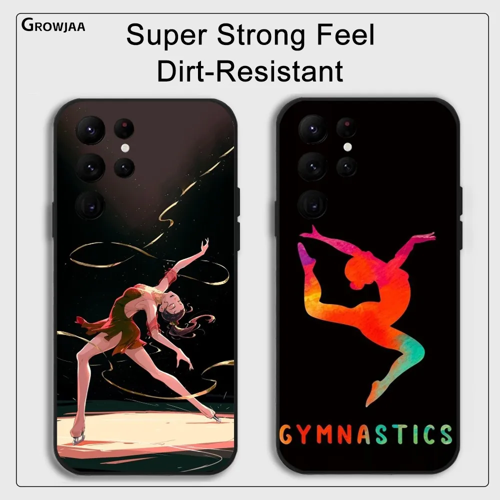 

Gymnastics Water Color Phone Case For Samsung Galaxy S25 S24 S22 S23 Ultra S21 S20 Plus 5G Protective Silicone Funda
