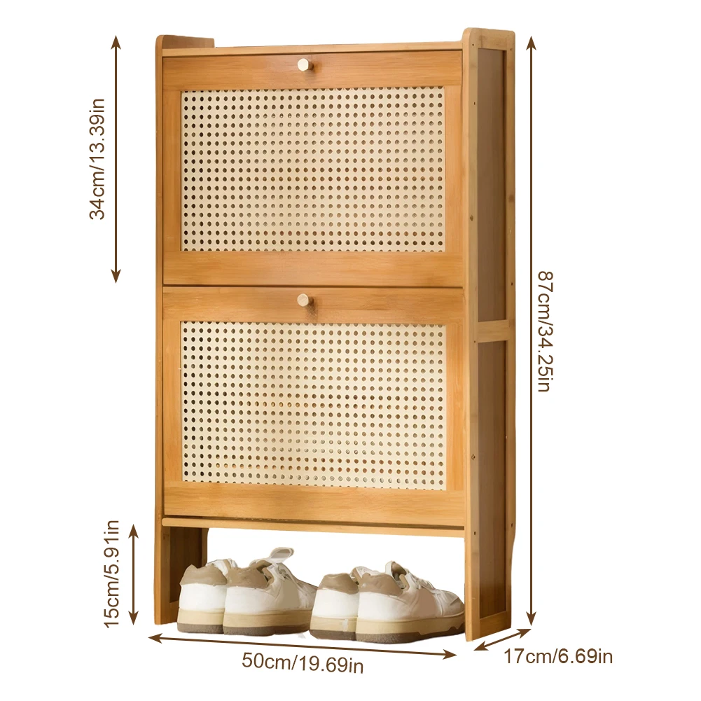 

Slim Shoe Cabinet Large Capacity Free Standing Shoe Rack Wear Resist Adjustable Shelves Rack for Hallway Living Room Or Bedroom