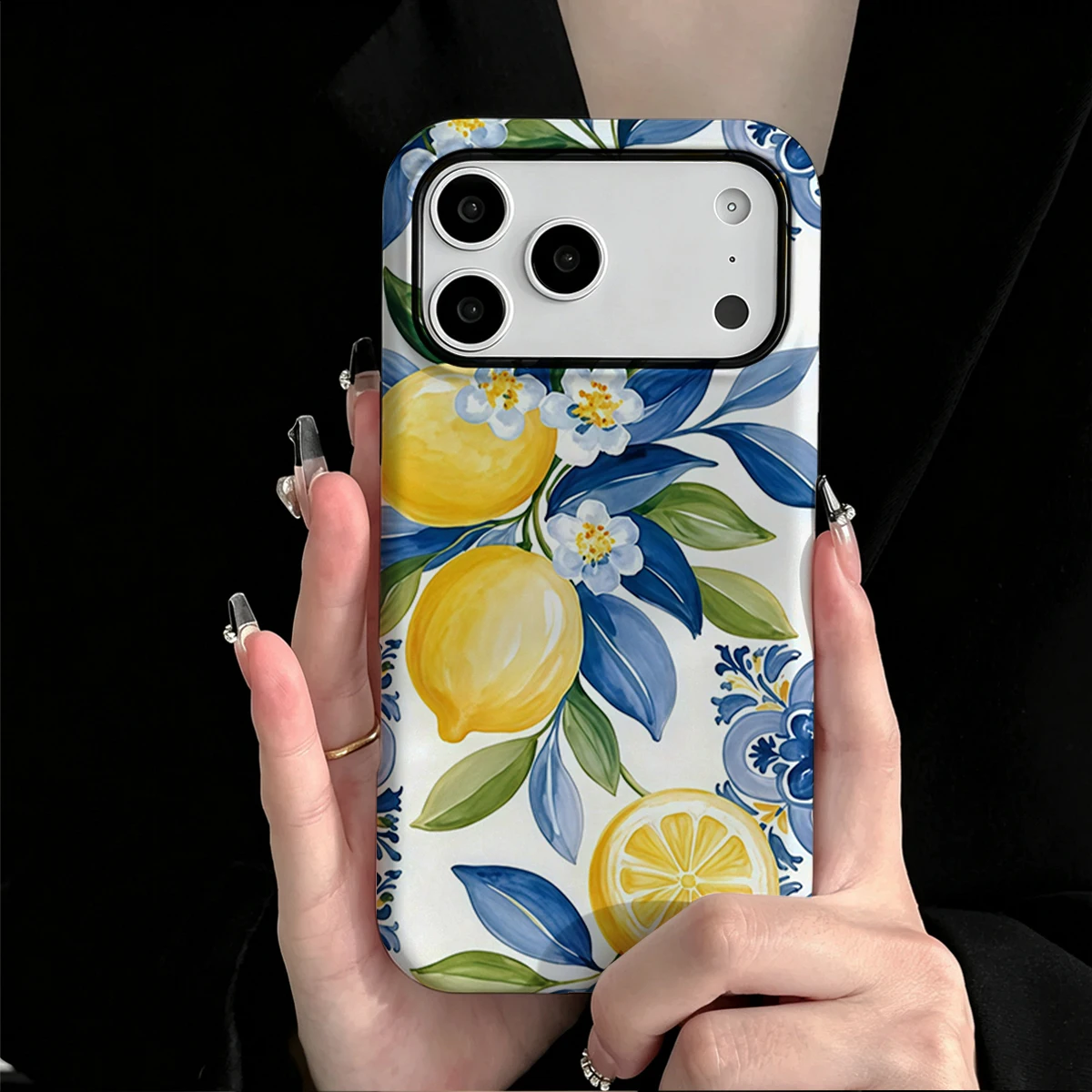 Coque de téléphone indispensable pour iPhone 18, motif citrons méditerranéens, pour iPhone 18 17 16 15 14 13 158 Pro Max Plus, coque double couche effet fluide