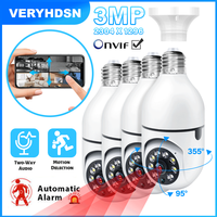 3MP Wifi Surveillance Camera 1/2/4 PCS Indoor Video Home Security Baby Monitor E27 Bulb Smart Auto Human Tracking Night Vision