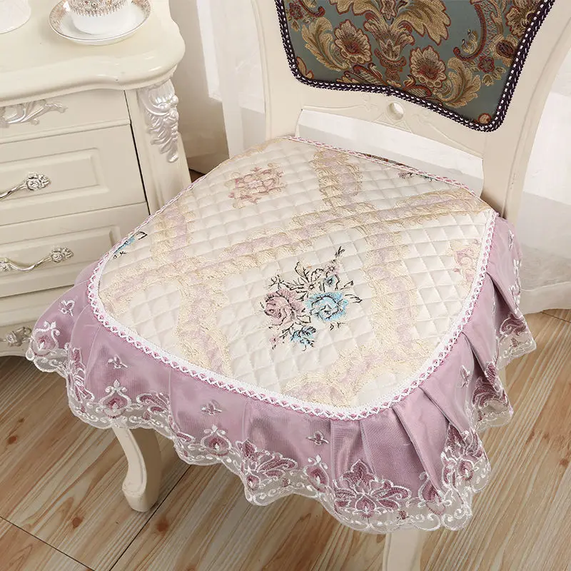 Pastoral Style Jacquard Embroidery HomeSit Pad Living Room Decor Dining Chair Non-slip Mat Four Seasons Universal Square Cushion