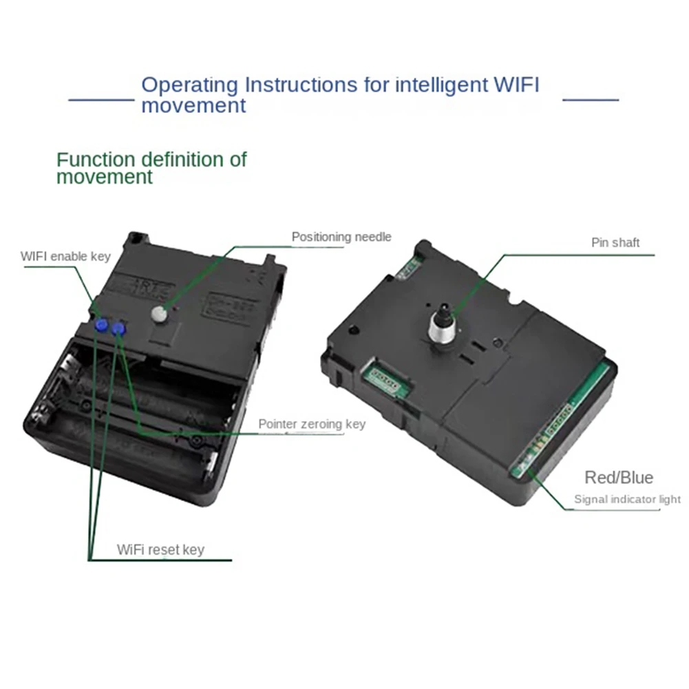 Imagem -03 - Diy Smart Wifi Relógio Movimento Kits Ajuste Automático de Tempo Mudo Decoração Acessórios Conjunto