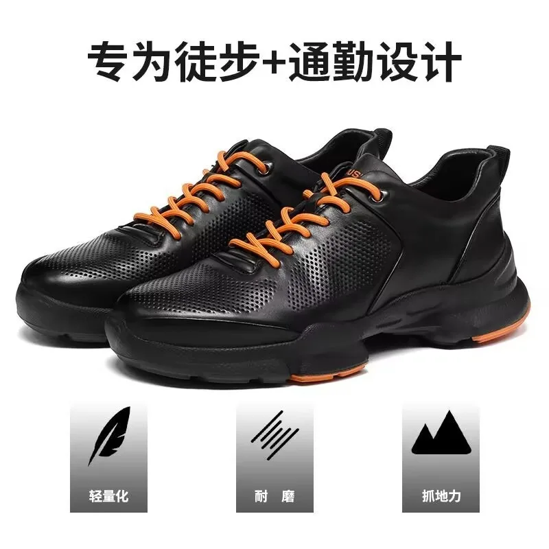 2026 Hot Sale Top Layer Cowhide Soft Soled Men's Sports Shoes Lightweight and Breathable Men's Outdoor Walking Shoes